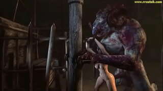 3D მონსტრი, რაც გოგონებს მუცლის bulge